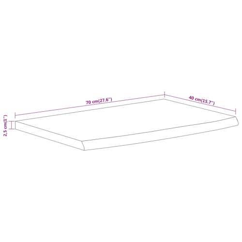 Zidna polica 70x40x2,5 cm pravokutna bagremovo drvo živi rub - Prirodna 70 x 40 x 2.5 cm 1 Masivno bagremovo drvo Cijena