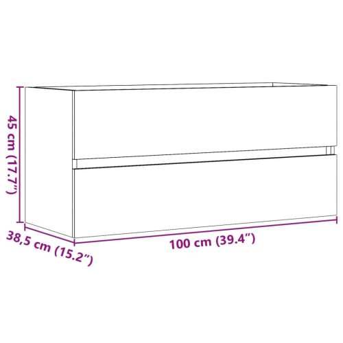 Ormarić za Lavabo - Umivaonik siva boja betona 100 x 38,5 x 45 cm drveni Cijena