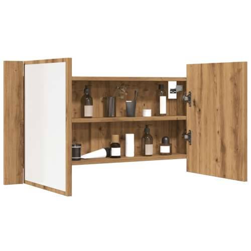 LED ormarić s ogledalom boja hrasta artisan 90x12x45 cm drveni - hrast artisan 1 Cijena