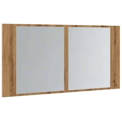 LED ormarić s ogledalom boja hrasta artisan 90x12x45 cm drveni - hrast artisan 1 Cijena