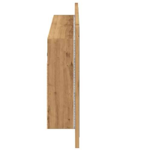 LED ormarić s ogledalom boja hrasta artisan 90x12x45 cm drveni - hrast artisan 1 Cijena