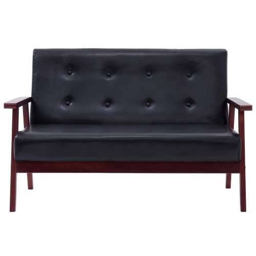 2-dijelni set sofa od umjetne kože crni Cijena