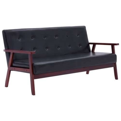 3-dijelni set sofa od umjetne kože crni Cijena