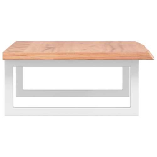 Zidna polica za Lavabo - Umivaonik od čelika i masivne hrastovine - svijetlo smeđa i bijela 80 x 40 x 2 cm 1 Pravokutno Cijena