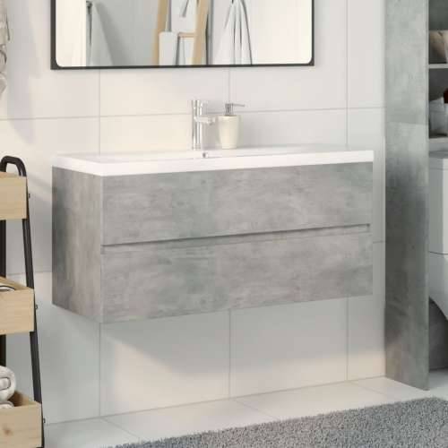 2-dijelni set kupaonskog namještaja siva boja betona drveni - Beton siva 100 x 38.5 x 45 cm bez slavine 1 Cijena