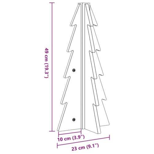 Drveno ukrasno božićno drvce 49 cm od masivne borovine - Prirodna 49 cm 1 Cijena