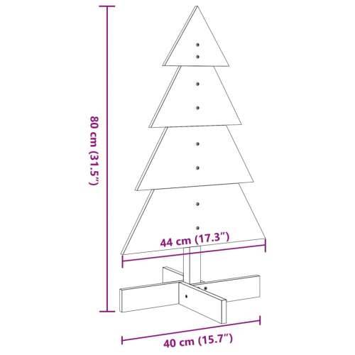 Drveno ukrasno božićno drvce 80 cm od masivne borovine - Prirodna 80 cm 1 Cijena