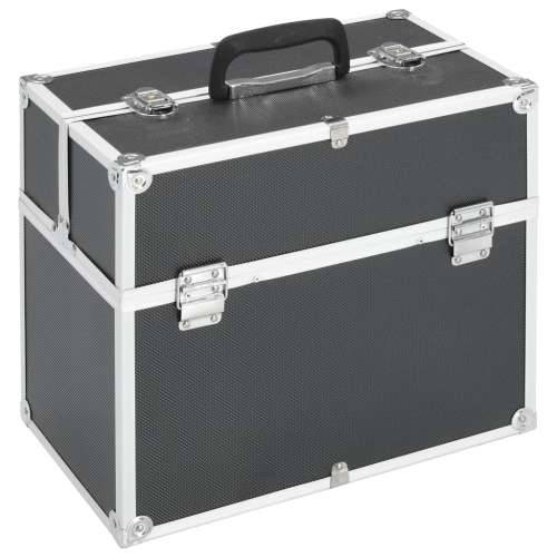 Kovčeg za šminku 38x23x34 cm crni aluminijski