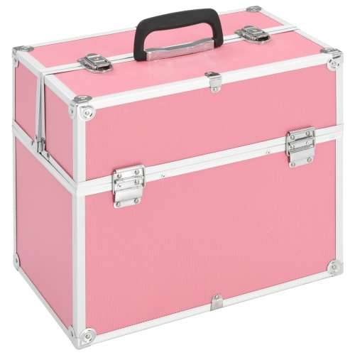 Kovčeg za šminku 38x23x34 cm ružičasti aluminijski