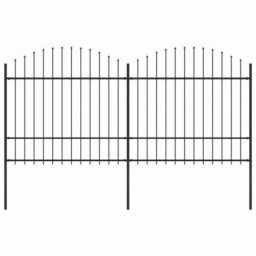 Vrtna ograda s ukrasnim kopljima (1,5-1,75) x 3,4 m čelična crna Cijena