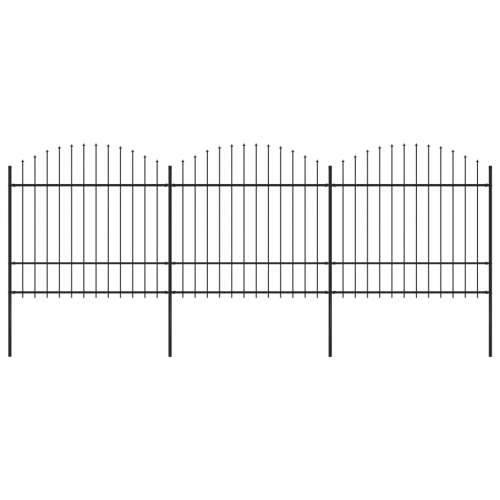 Vrtna ograda s ukrasnim kopljima (1,5-1,75) x 5,1 m čelična crna Cijena