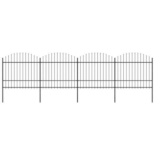 Vrtna ograda s ukrasnim kopljima (1,5-1,75) x 6,8 m čelična crna Cijena