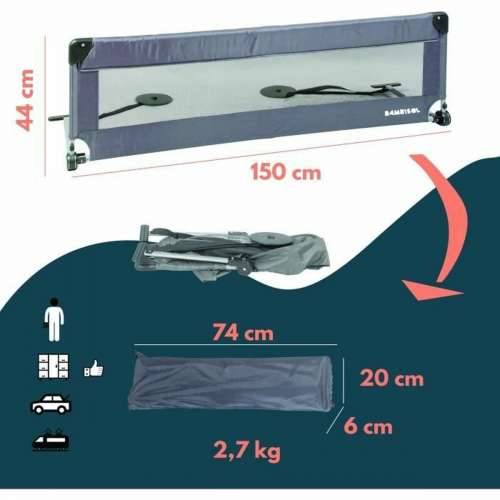 Ograde za krevet Looping BL5003G 44 x 150 cm Siva Cijena