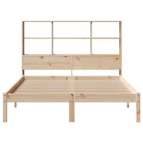 Krevet s regalom za knjige bez madraca 120x190 cm od borovine - Prirodna 120 x 190 cm Cijena