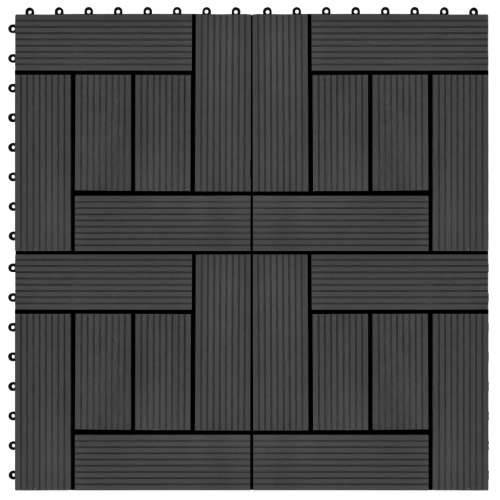 Pločice za trijem 22 kom 30 x 30 cm 2 m² WPC crne Cijena