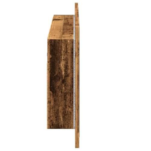 LED ormarić s ogledalom boja staro drvo 90x12x45 cm drveni - Staro drvo 1 Cijena