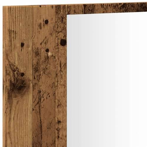 LED ormarić s ogledalom boja staro drvo 90x12x45 cm drveni - Staro drvo 1 Cijena