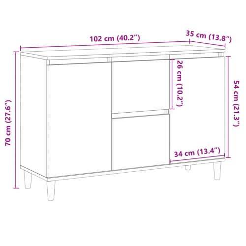 Komoda boja hrasta artisan 102x35x70 cm konstruirano drvo - hrast artisan 1 Cijena