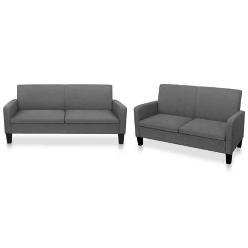 2-dijelni set sofa od tkanina tamnosivi
