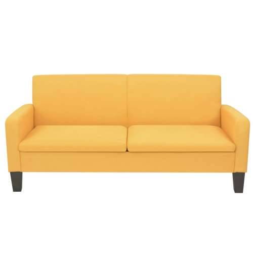 2-dijelni set sofa od tkanine žuti Cijena