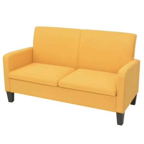 2-dijelni set sofa od tkanine žuti Cijena