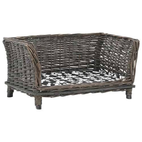 Košara za pse s jastukom siva 50 x 33 x 30 cm od prirodne vrbe - Siva 50 x 33 x 30 cm Cijena