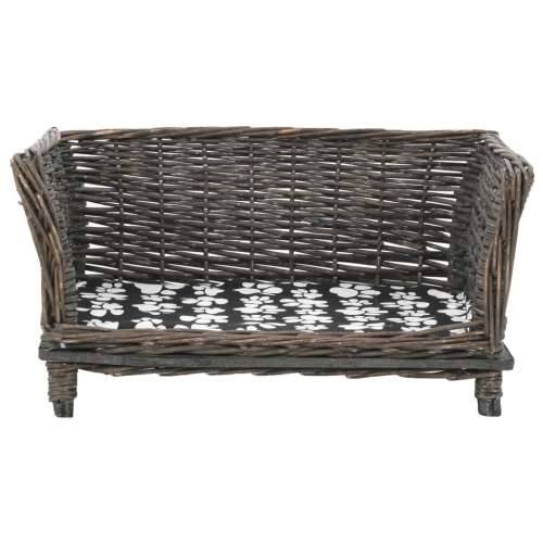 Košara za pse s jastukom siva 50 x 33 x 30 cm od prirodne vrbe - Siva 50 x 33 x 30 cm Cijena