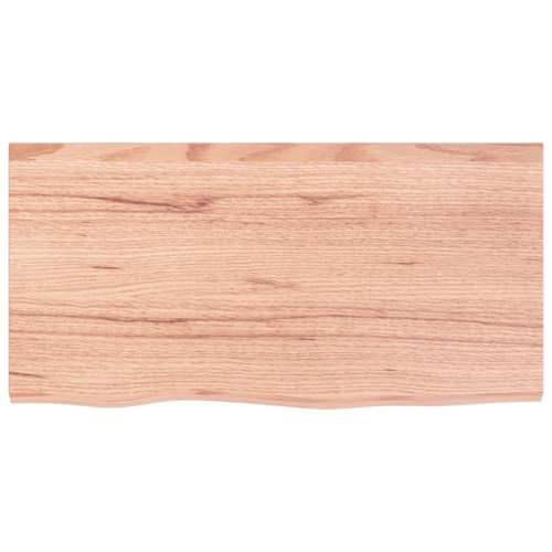 Zidna polica za Lavabo - Umivaonik od čelika i masivne hrastovine - svijetlo smeđa i crna 80 x 40 x 2 cm 1 Trapez Cijena