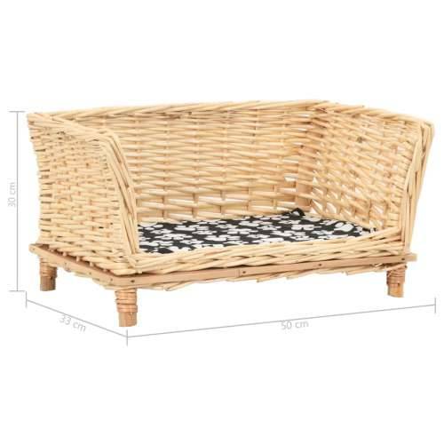 Košara za pse s jastukom 50 x 33 x 30 cm od prirodne vrbe - Prirodna 50 x 33 x 30 cm Cijena