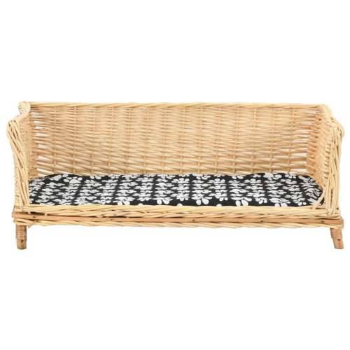 Košara za pse s jastukom 90 x 54 x 35 cm od prirodne vrbe - Prirodna 90 x 54 x 35 cm Cijena