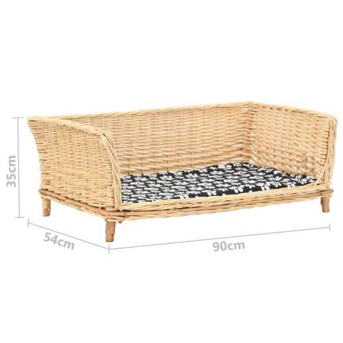 Košara za pse s jastukom 90 x 54 x 35 cm od prirodne vrbe - Prirodna 90 x 54 x 35 cm Cijena