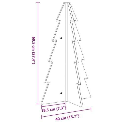 Drveno ukrasno božićno drvce 69,5 cm od masivne borovine - Prirodna 69.5 cm 1 Cijena