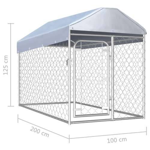 Vanjski kavez za pse s krovom 200 x 100 x 125 cm Cijena