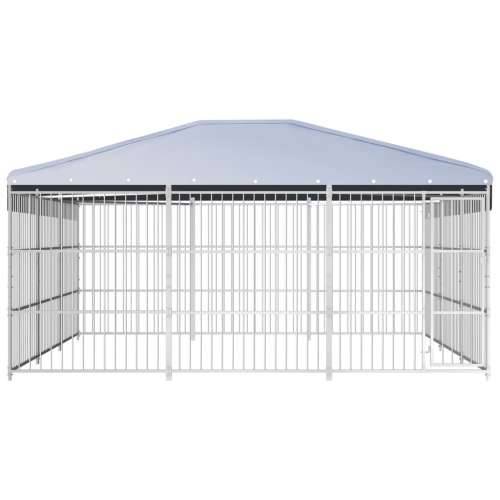 Vanjski kavez za pse s krovom 450 x 450 x 200 cm Cijena