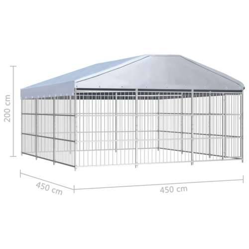 Vanjski kavez za pse s krovom 450 x 450 x 200 cm Cijena