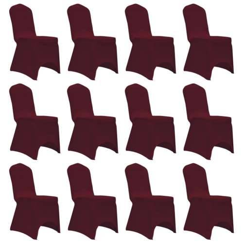 Navlake za stolice rastezljive boja burgundca 12 kom