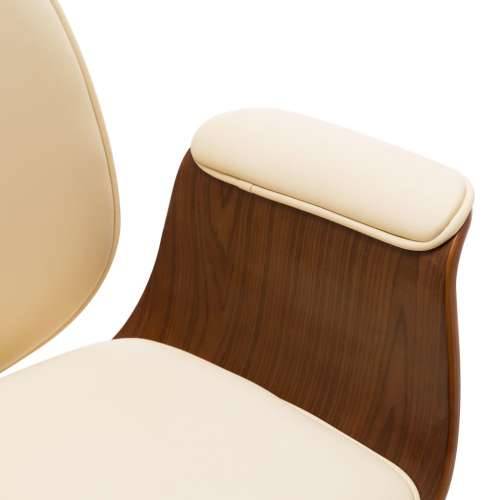 Uredska stolica od savijenog drva i umjetne kože krem Cijena