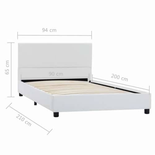 Okvir za krevet od umjetne kože bijeli 90 x 200 cm - Bijela 90 x 200 cm Cijena