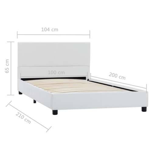 Okvir za krevet od umjetne kože bijeli 100 x 200 cm - Bijela 100 x 200 cm Cijena