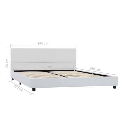 Okvir za krevet od umjetne kože bijeli 140 x 200 cm - Bijela 140 x 200 cm Cijena