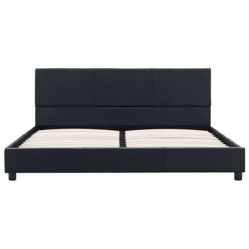 Okvir za krevet od umjetne kože crni 140 x 200 cm - Crna 140 x 200 cm Cijena