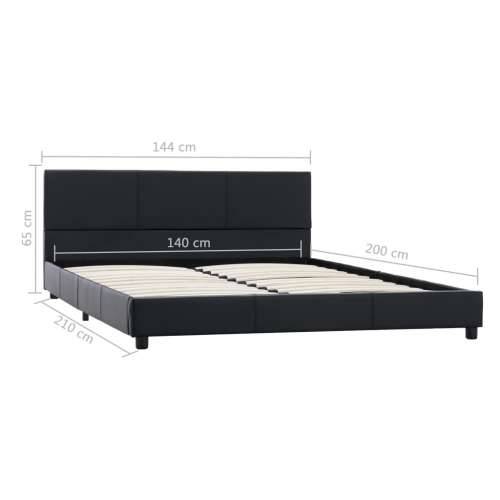 Okvir za krevet od umjetne kože crni 140 x 200 cm - Crna 140 x 200 cm Cijena