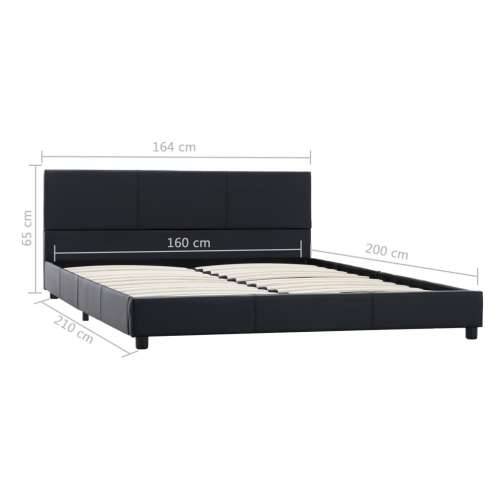 Okvir za krevet od umjetne kože crni 160 x 200 cm - Crna 160 x 200 cm Cijena