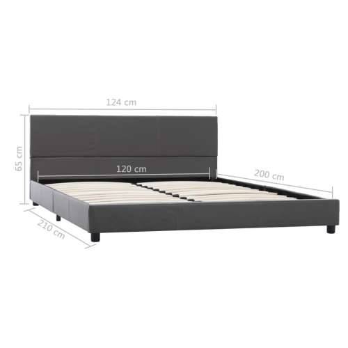 Okvir za krevet od umjetne kože sivi 120 x 200 cm - Siva 120 x 200 cm Cijena