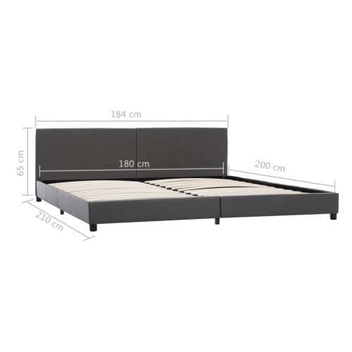 Okvir za krevet od umjetne kože sivi 180 x 200 cm - Siva 180 x 200 cm Cijena