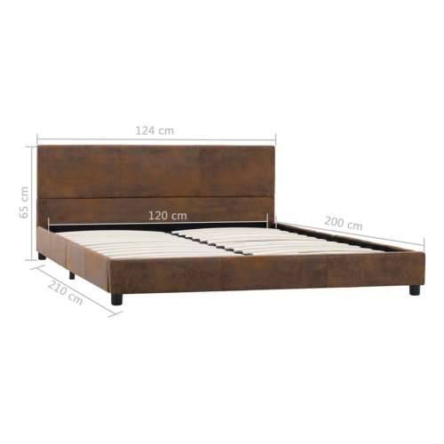 Okvir za krevet od umjetne brušene kože smeđi 120 x 200 cm Cijena