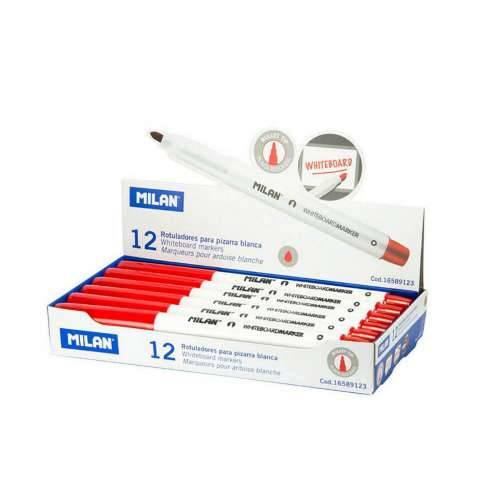 Flomaster Milan Bijela ploča 12 kom. Crvena PVC Cijena
