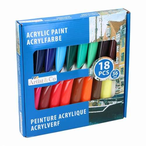 Komplet akrilnih boja Artist&CO 18 Dijelovi 36 ml Cijena