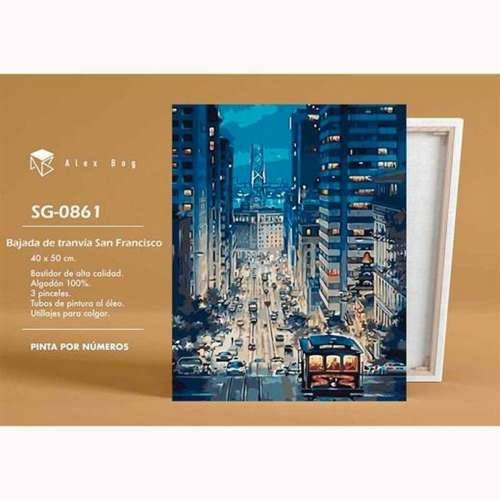 Set za slikanje prema brojevima Alex Bog Bajada Tranvía San Francisco 40 x 50 cm Brojevi Cijena