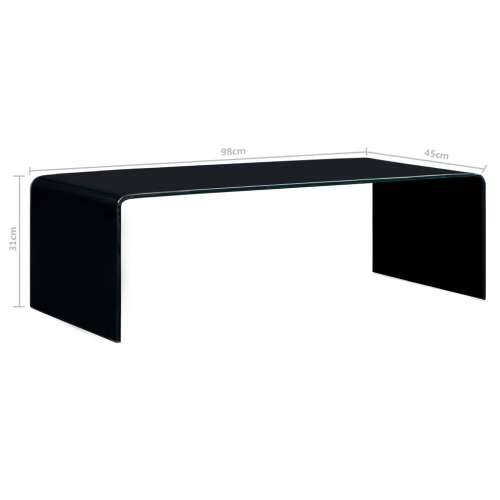 Stolić za kavu crni 98 x 45 x 31 cm od kaljenog stakla  - Crna 1 Cijena